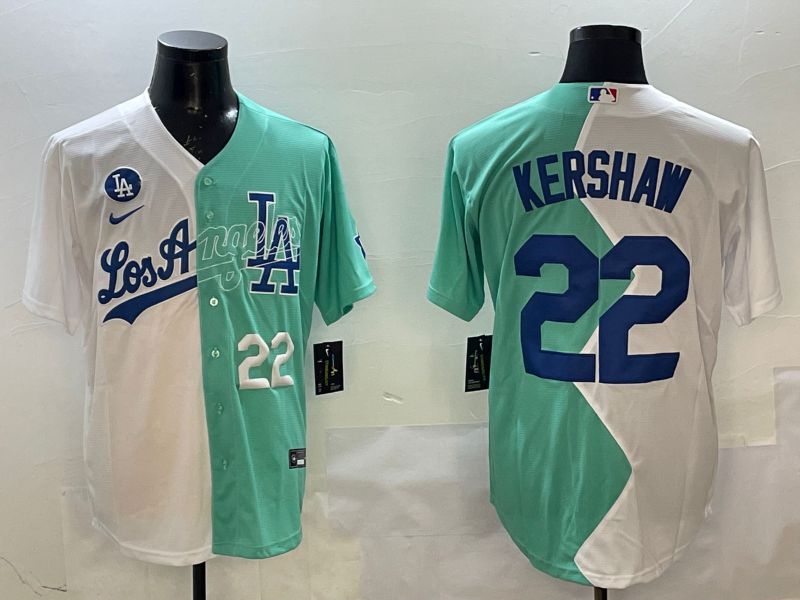 Men Los Angeles Dodgers #22 Kershaw Blue White Game 2025 Nike MLB Jersey style 3->los angeles dodgers->MLB Jersey